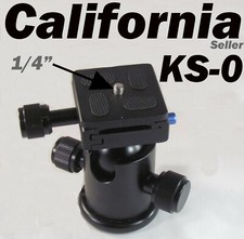 Metal Ball Head KS-0 Quick release Plate for Monopod Tripod Benro/Manfrotto 1/4"