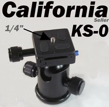 Metal Ball Head KS-0 Quick release Plate for Monopod Tripod Benro/Manfrotto 1/4"