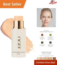 Natural Glow Foundation Stick - Birch 0.25N, Full Coverage & Anti-Aging Benefits