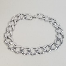 Vintage NAPIER Silver Tone Link Choker Costume Necklace 16"
