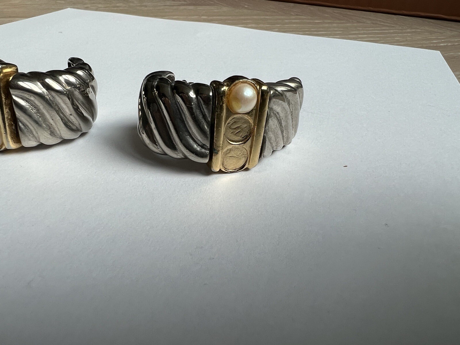 VINTAGE GIVENCHY SIGNED STATEMENT SILVER GOLD TON… - image 8