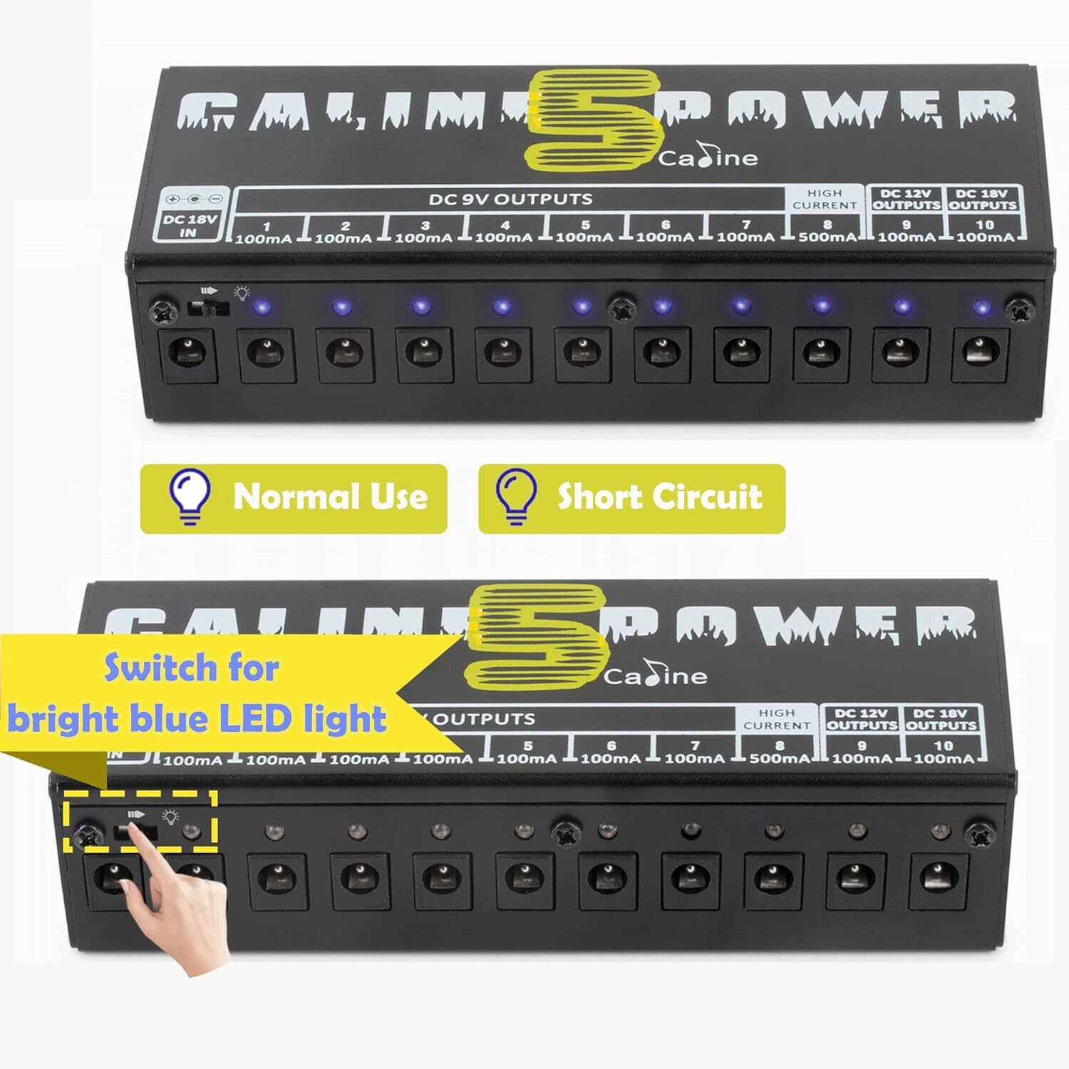 CP05 Guitar Effect Pedals Power Supply Ten Isolated Outputs Voltage