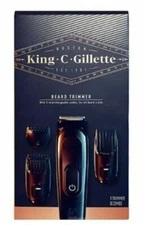 King C Gillette Cordless Beard Trimmer Shave Kit Men Includes 3 Combs 1 Brush