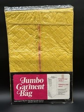 Vintage Sealed Closet Hanging Jumbo Garment Bag Bold Yellow 60s 70s Decor