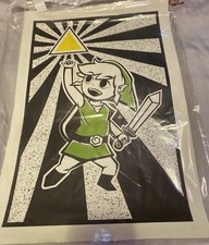 Nintendo The Legend of Zelda Wind Waker Rare Glow In Dark Poster GameCube