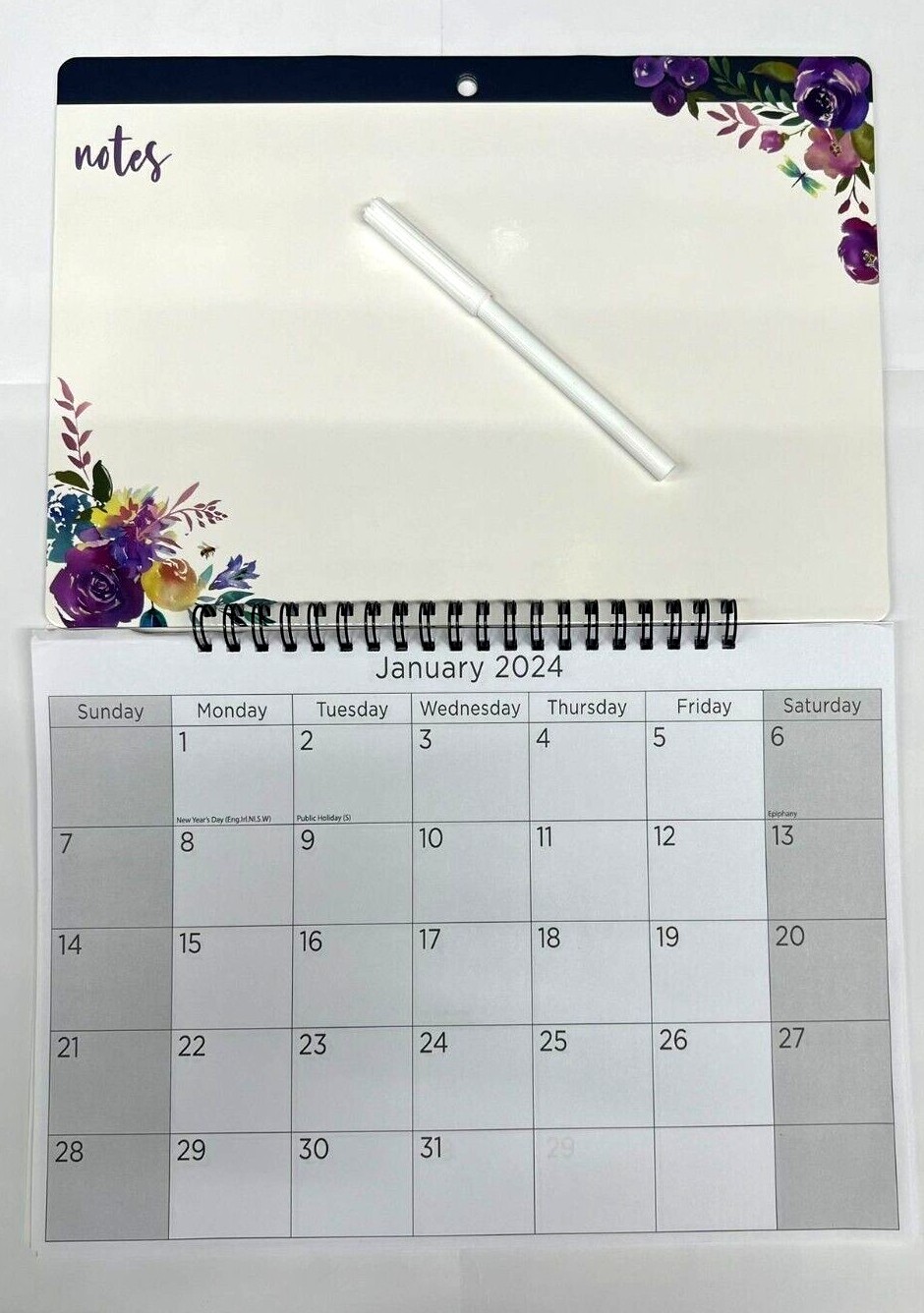 2024 Wall Calendar Slim Calender, A4 Large Month to View Planner, Easy