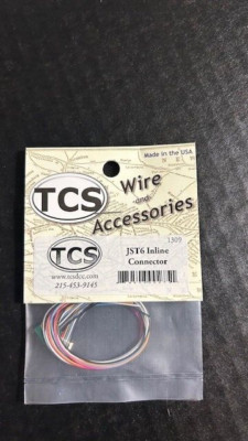 Train Control Systems 1309 JST6 Inline Connector kit 6 Pin M/F Connector