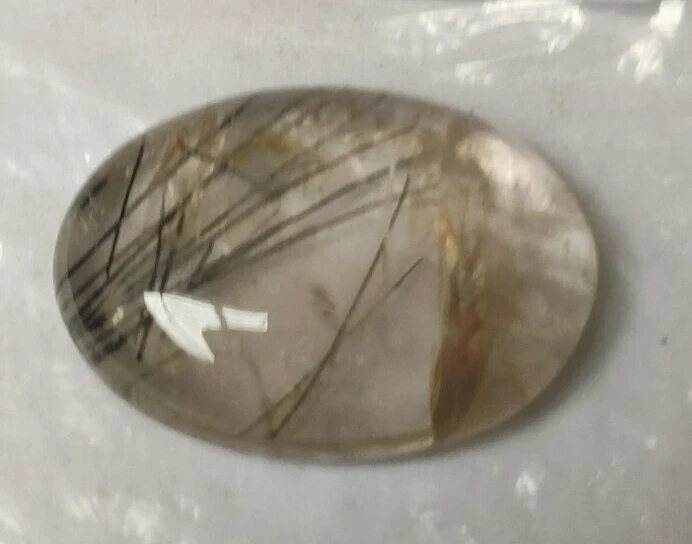 Natural 34.00 Ct. Black Rutile Quartz Oval Loose Gemstone for Ring & Pendant - Image 2 of 4