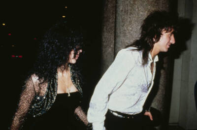 singer actress Cher wearing a black outfit guitarist Richie Sambor- Old Photo