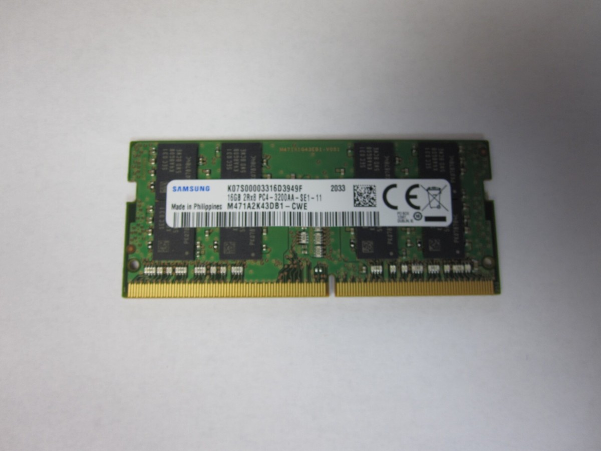 Samsung HP Genuine 16GB 2Rx8 PC4-3200AA DDR4 SODIMM Memory RAM P/N
