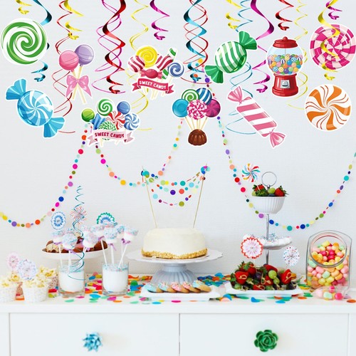 Candyland Party Decorations Candy Hanging Swirls Decorations Colorful Candy D... - Picture 6 of 7