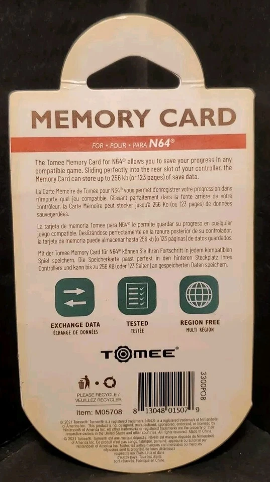 Tomee M05708 256KB Memory Pak for Nintendo 64 System - Gray - Image 2 of 2