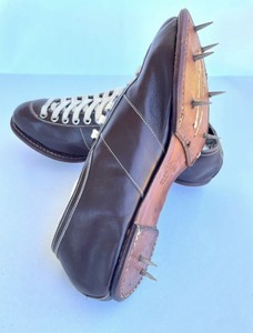 Vintage botas de Atletismo Lazo De Cuero Antiguo Zapatos Botines Running  Sprint | eBay