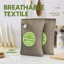 Air Purifying Bag Activated Bamboo Charcoal Room & Car Air Freshener 200g 4-Pack