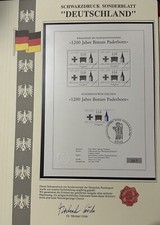 GERMANY STAMP 1999 1200 YEARS DIOSULE OF PADERBORN on CERTIFICATE CARD SIGNED