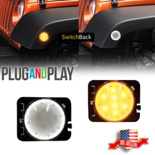 [Switchback] LED Side Marker DRL Front Fender Lights Fit 07-18 Jeep Wrangler JK