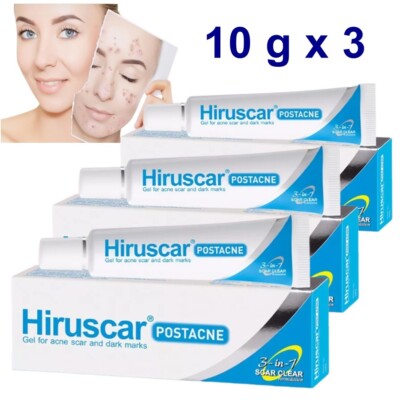 Hiruscar PostAcne Gel For Anti Acne Scar Pimple Red Mark Dark Spot Skin 10 g x 3