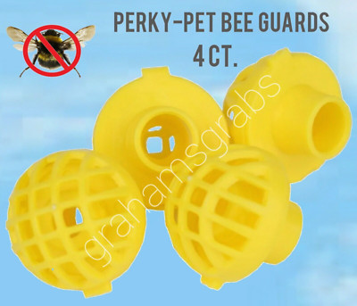 PERKY-PET HUMMINGBIRD FEEDER BEE GUARDS REPLACEMENTS 4 CT.  205Y YELLOW