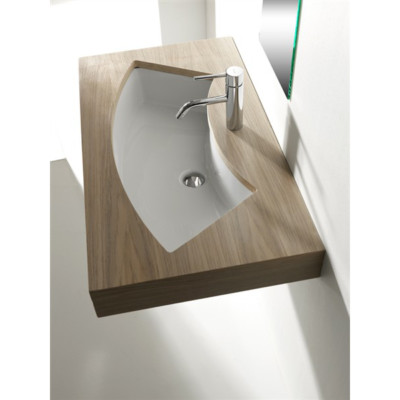 Waschbecken Waschtisch Unterbau Modernes Design Aral Keramik Weiß 85x42 cm
