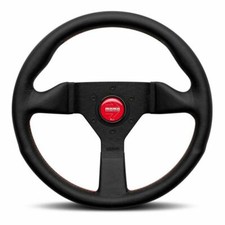 Momo Steering Wheel Montecarlo Black Leather 320mm With Red Stitching Mcl32bk3b