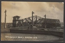 Postcard Panama Canal Zone early view of Emegency Dam at Gatun RP