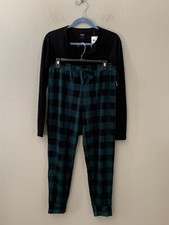 NWT Jenni Women's Sz M Long Sleeves Ribbed Top Soft Knit Pants Mixed Pajama Set