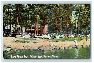 #ad 1911 Lake Grove From Water Front Auburn Maine ME Posted Antique Postcard $9.98