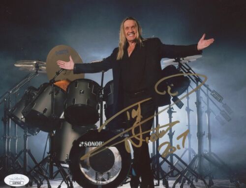 HEAVY METAL IRON MAIDEN DRUMMER NICKO McBRAIN HAND SIGNED 8X10 PHOTO JSA COA.