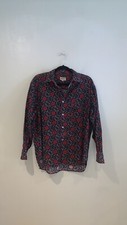 guess men  s button down casual floral 90s vintage shirt size large