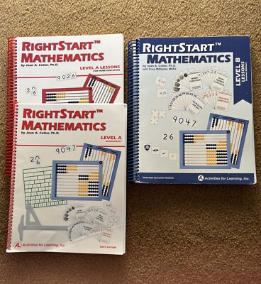 Rightstart Math Level A Lessons + Worksheets 1st Ed. & Level B Lessons 2nd Ed.