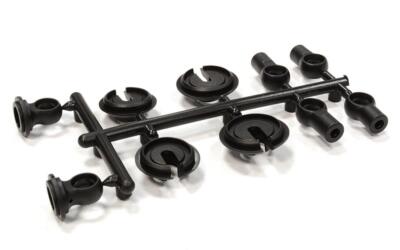 6mm Type Plastic Rod Ends & Spring Retainers for Tamiya, TRF, Yokomo ...