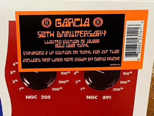 JERRY GARCIA Garcia 50th Anniversary Edition *Sealed* Gold Nugget 2x Vinyl LP - Picture 2 of 4