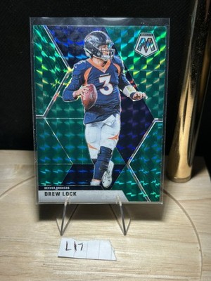 2020 Panini Mosaic 66 Drew Lock Denver Broncos Football Card Green Prizm
