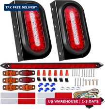 6inch Oval Trailer Lights Led Kit w/Backup Reverse, Red/White 22LED Trailer Ligh
