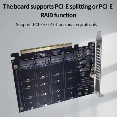 4 Ports M.2 NVME M-Key SSD zu PCIE X16 Leser Erweiterungskarte, 4*32Gbps, PH447,