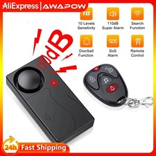 Wireless 110dB Vibration Alarm with Remote Control   Waterproof Anti-Theft Secur