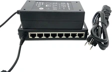 8-Port Passive Power over Ethernet Poe+ Injector Adapter with 48V 65W Power Supp