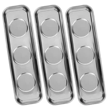 Magnetic Parts Tray Set for Nuts, Bolts, Screws - Strong Stainless Steel Trays