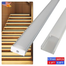 3.3FT/1M U Shape Led Aluminum Profile 50Pcs With Milky Cover For Led Strip Light