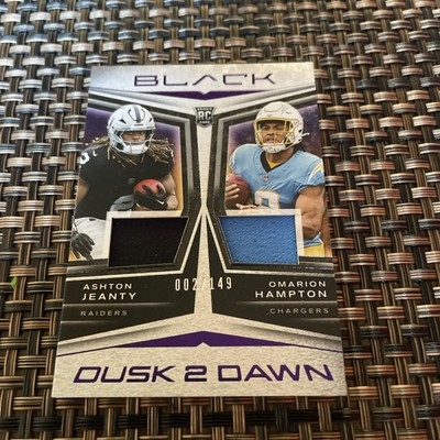2025 Panini Black ASHTON JEANTY & OMARIO HAMPTON ''DUSK 2 DAWN'' RC Patch 2/149  