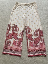 Soma M Cool Nights Pajama Pant paisley pattern in white, pink, and red.