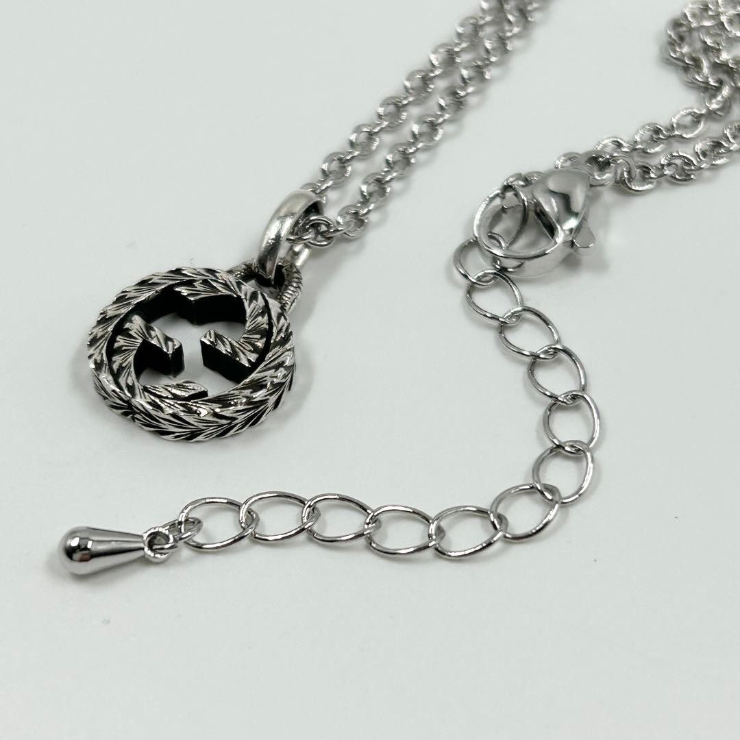 Auth GUCCI Necklace Arabesque Interlocking GG Sil… - image 6