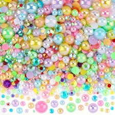 Kikonoke 3900+ Pcs Rhinestones and Pearls Kit, 2-10mm Flatback Gems for Nail