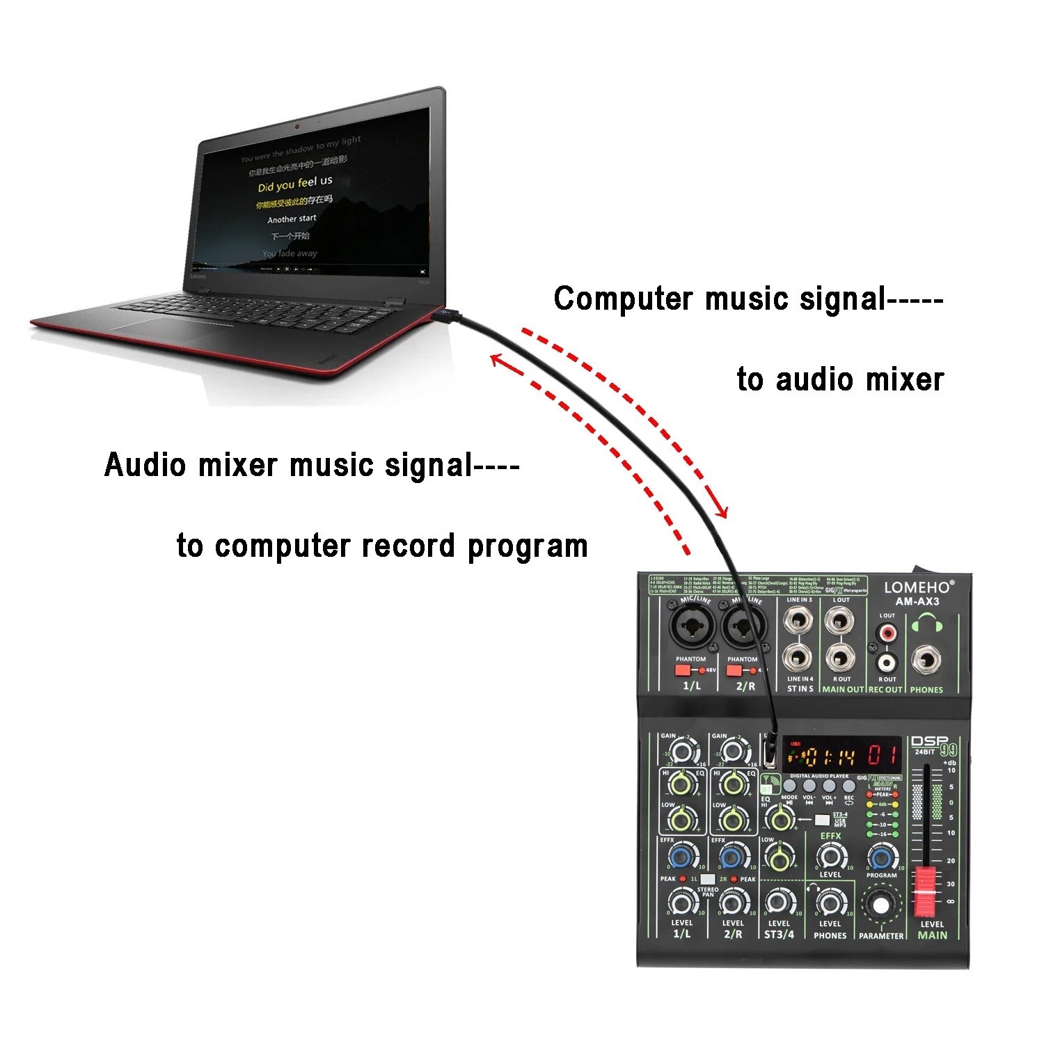 Table de mixage 4 canaux pour brancher micro studio et instruments - 3