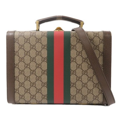 GUCCI GHW GG Supreme Savoy Medium 2 Way Shoulder Bag 633587 Coated