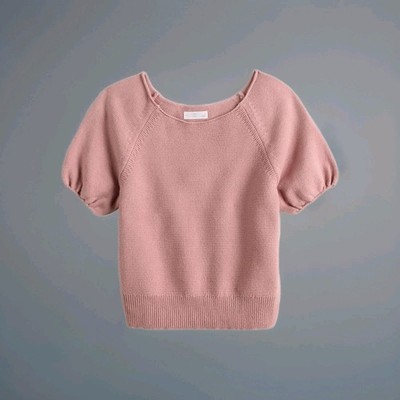 LC Lauren Conrad Sweater Womens Size 1X Lavender Silk Hathered Soft Short Sleeve
