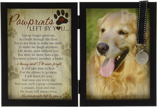 Pet Memorial Photo Frame - Sympathy Keepsake with Engravable Tag Poem