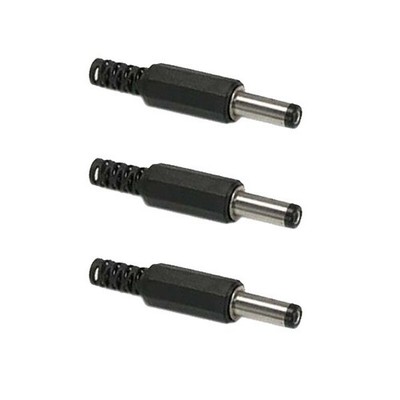 3x 2.1 x 5.5mm DC Power Connector Male Plug Cable Adapter 12V Solder Type Black
