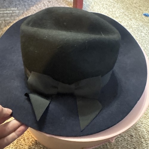 Kate Spade Wool Hat Blue And Black Wide Brim