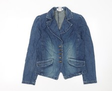 YGCC Young Classic Women’s Blue Denim Blazer Jacket Size 12